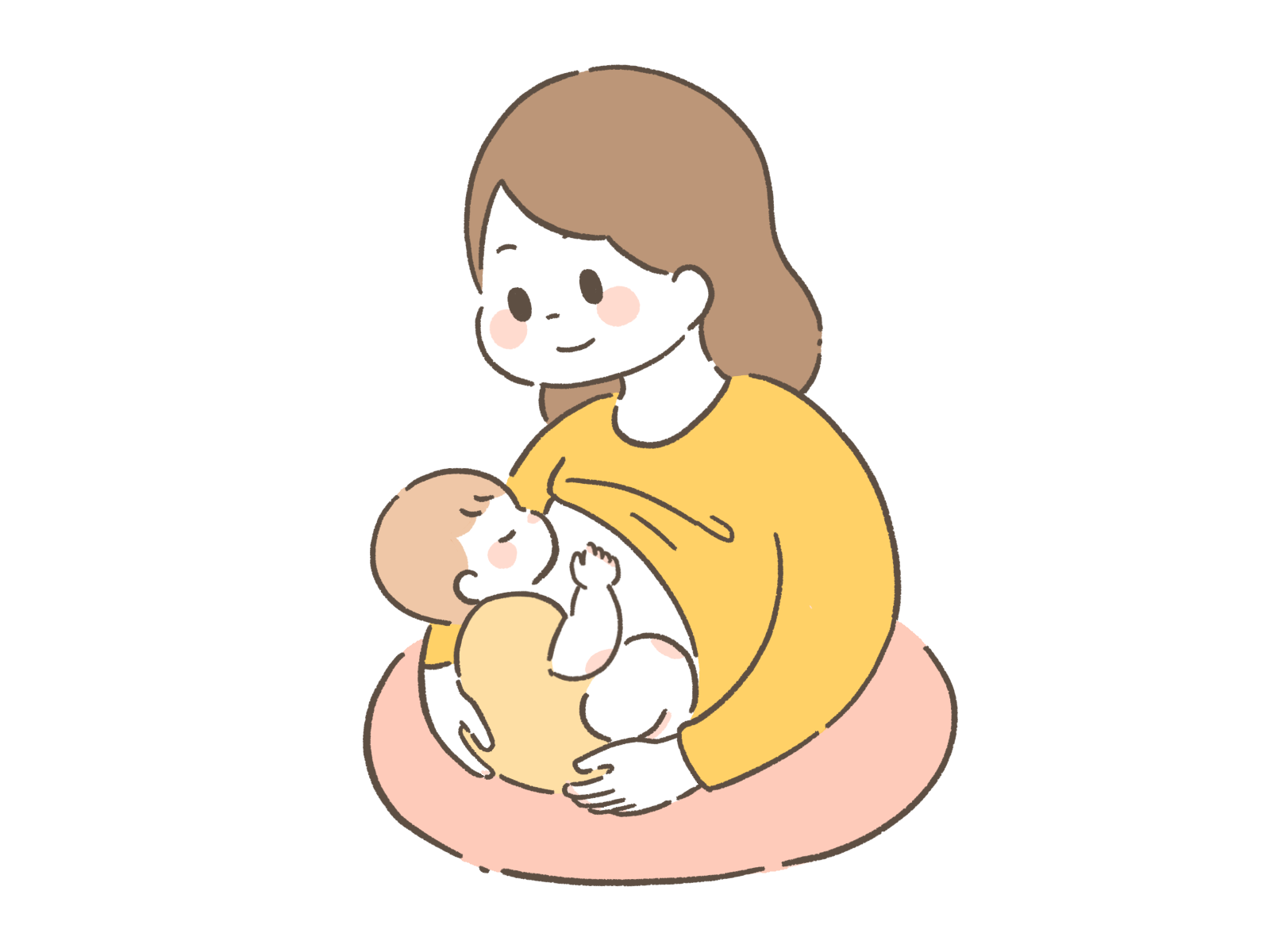 断乳や卒乳について考える親子の様子